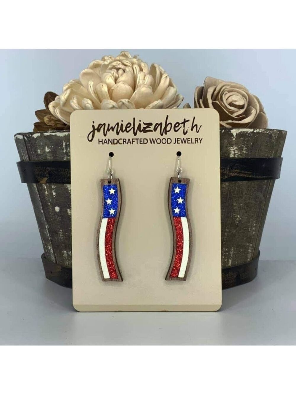 American flag earrings by Jamielizabeth